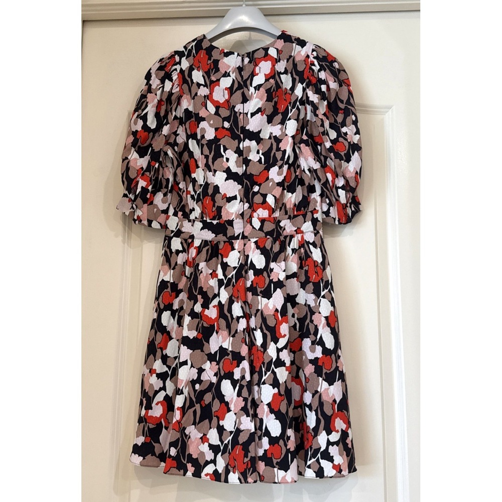 Ted Baker London Floral Size XS Above  Knee Flare Puff Sleeves Zip Back Pockets - Picture 4 of 13